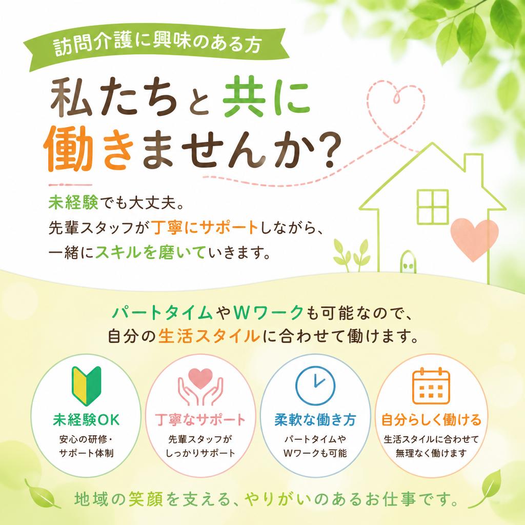 ヘルパー募集!未経験者も大歓迎